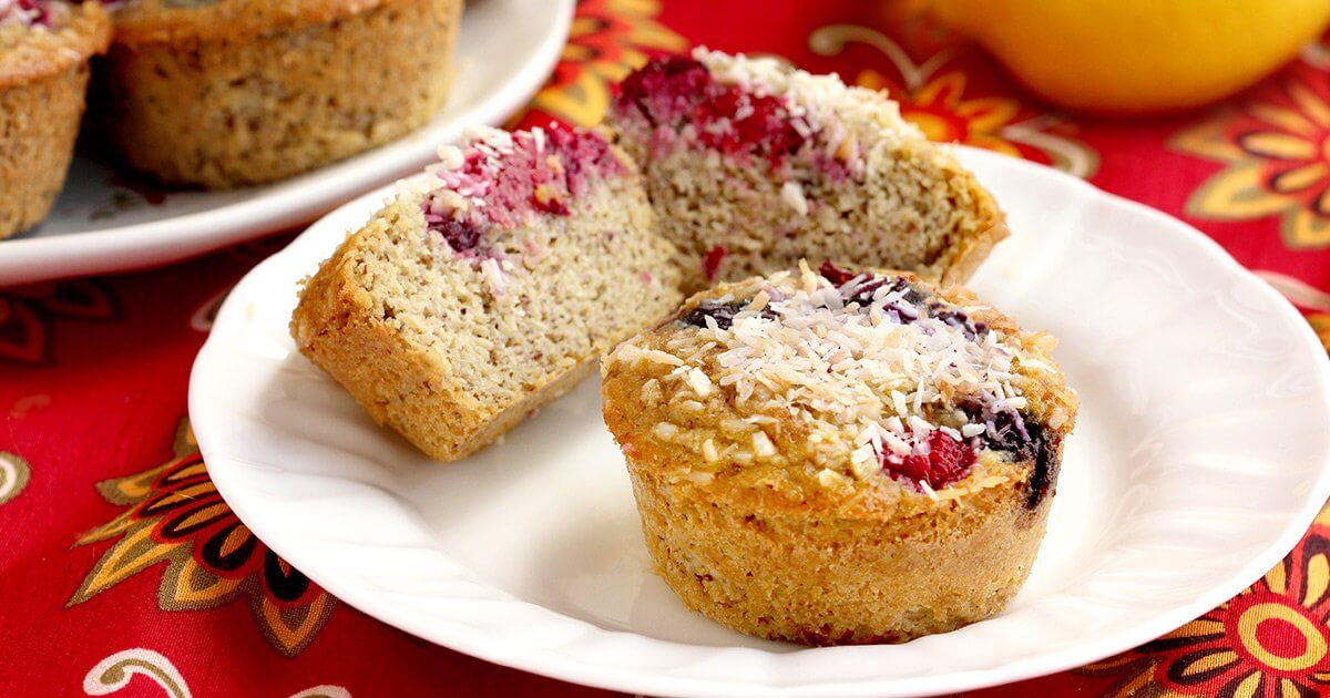 Muffins_blog Flourless Lemon Berry Muffins